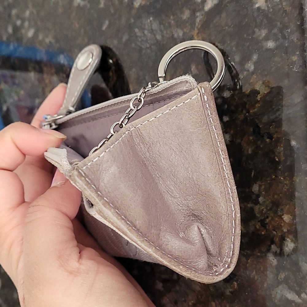 Small Silver Coach Key Chain Wallet - Picture 8 of 8